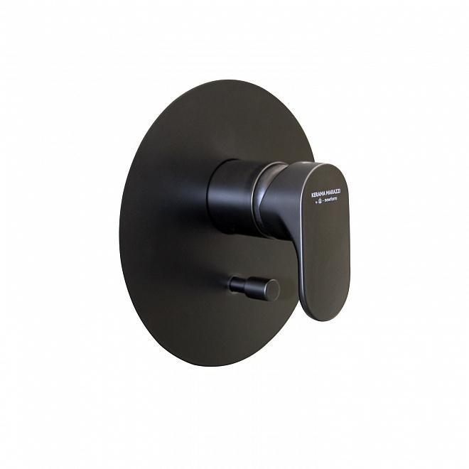 Встроенный однорычажный смеситель OLE для душа с переключателем на два потока, матовый черный