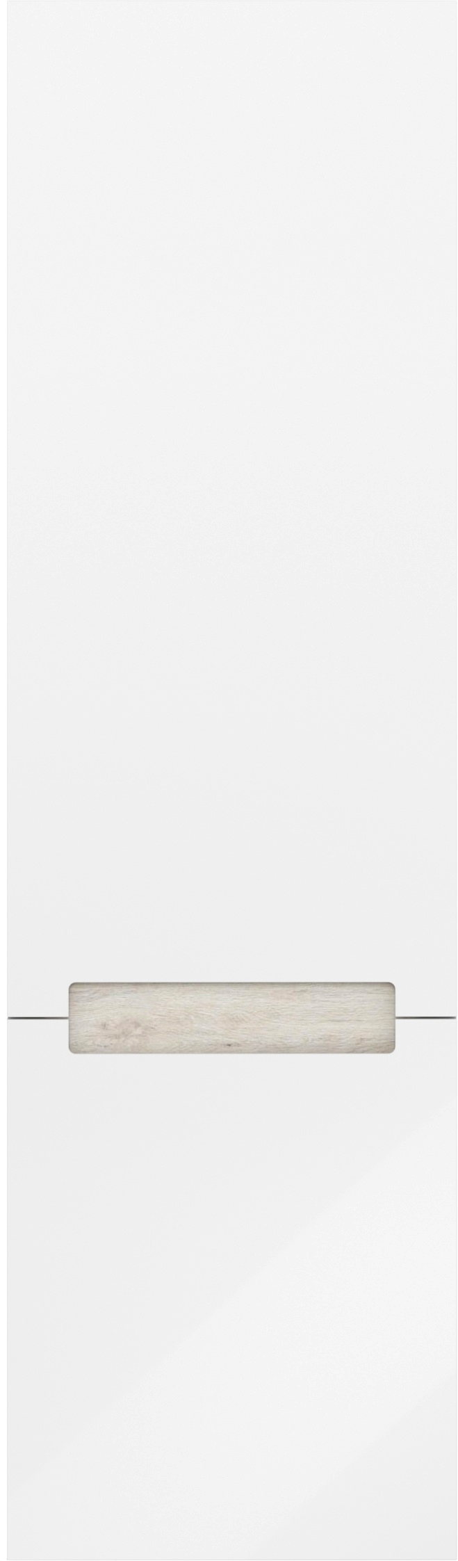 Пенал BUONGIORNO PLUS подвесной левый 130, белый глянцевый+дуб Кантри