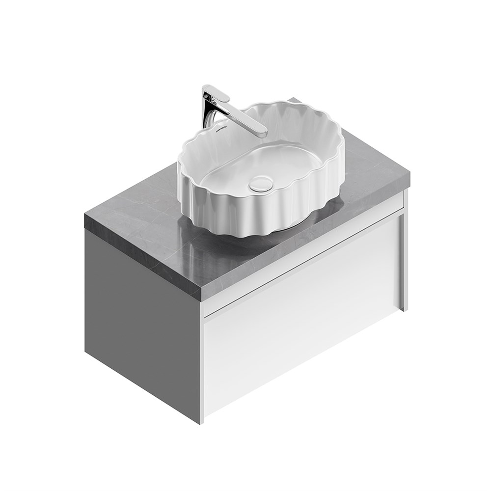 Раковина ARTBASIN Conchiglia накладная 50, белая глянцевая