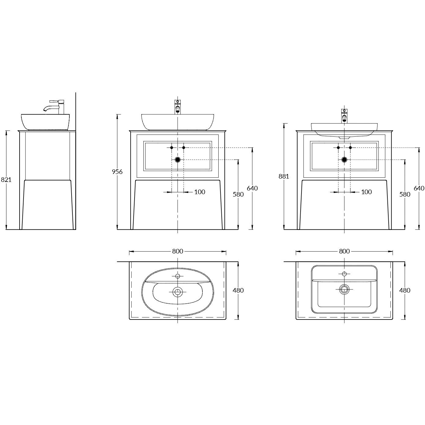 Тумба PLAZA Classic напольная с ящиками 80, орех