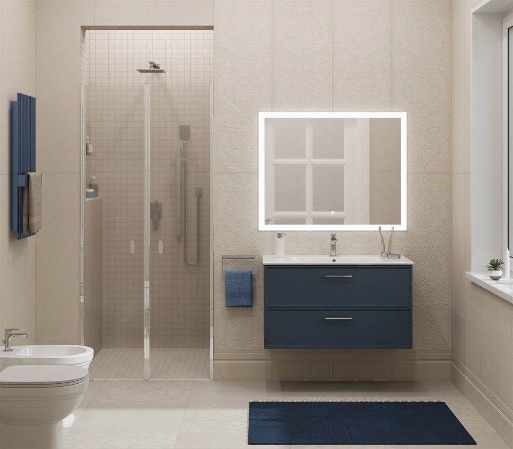 Тумба PIANO Classic подвесная 95, ясень синий матовый