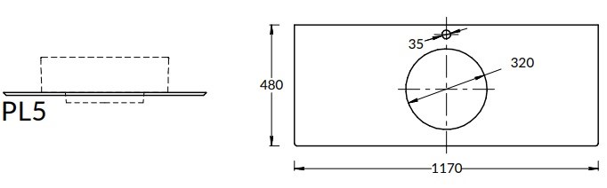 KERAMA MARAZZI PL5.DL500920R/120 Спец. изделие декоративное для накладных раковин Фондамента 120, серое