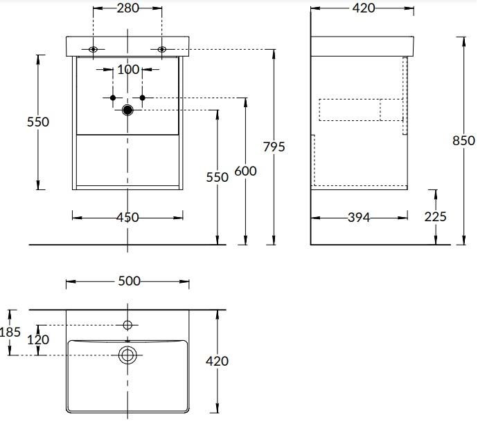 KERAMA MARAZZI PRO.50.1/OLM Тумба PRO подвесная 1 ящик 50, вяз