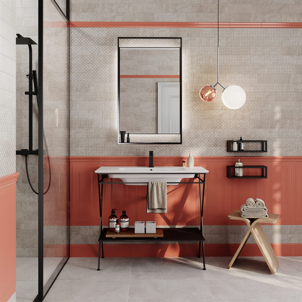 KERAMA MARAZZI Полка PLAZA Next металлическая с крышкой 35см, цвет черный матовый