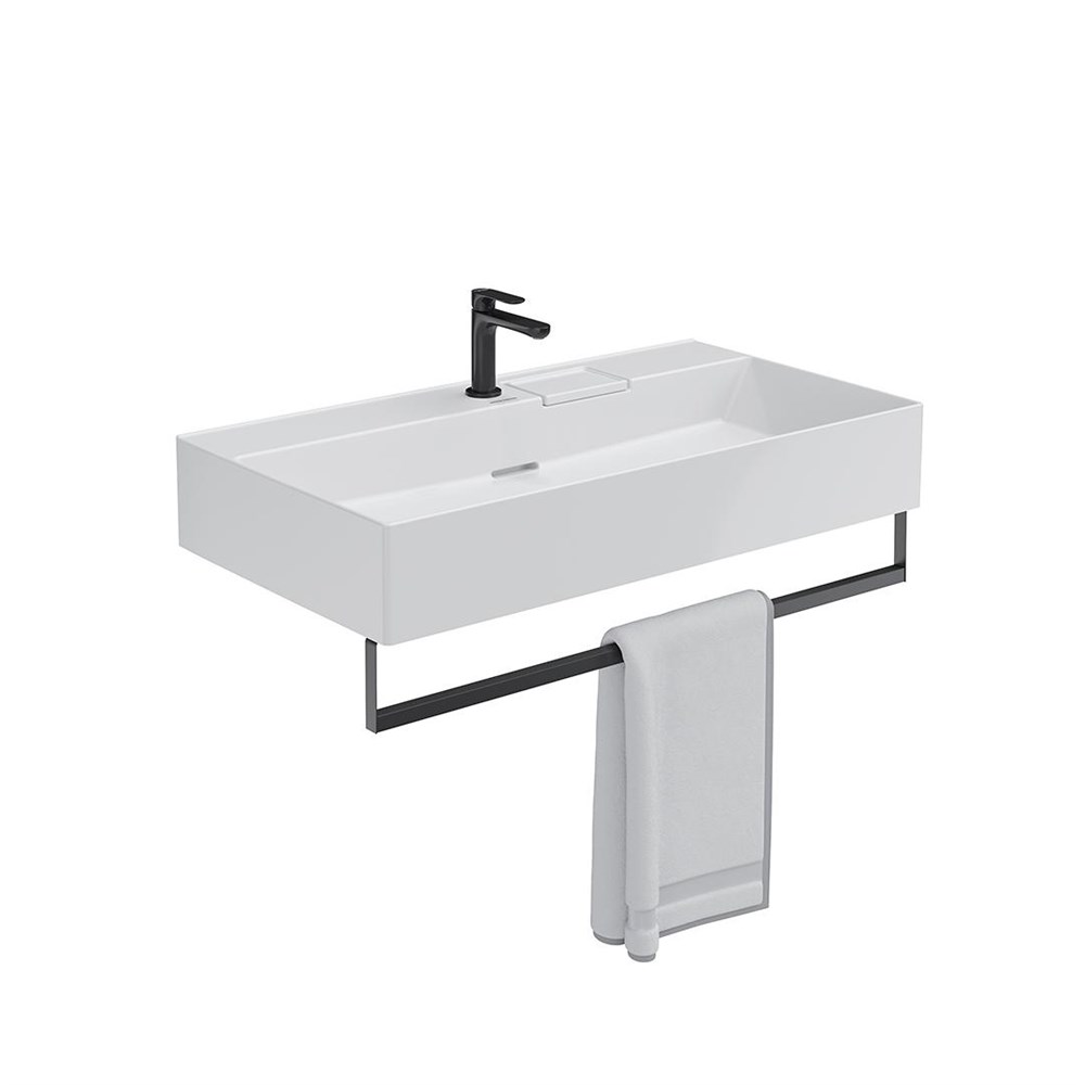 Раковина LOGICA мебельная\подвесная с одним отверстием 90, белая глянцевая