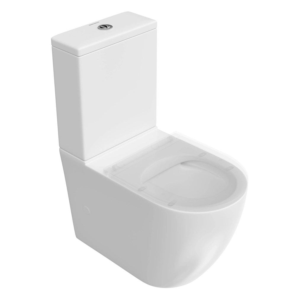 KERAMA MARAZZI SF.wc.01 Унитаз SFERA напольный безободковый с крепежом и сиденьем, белый глянцевый