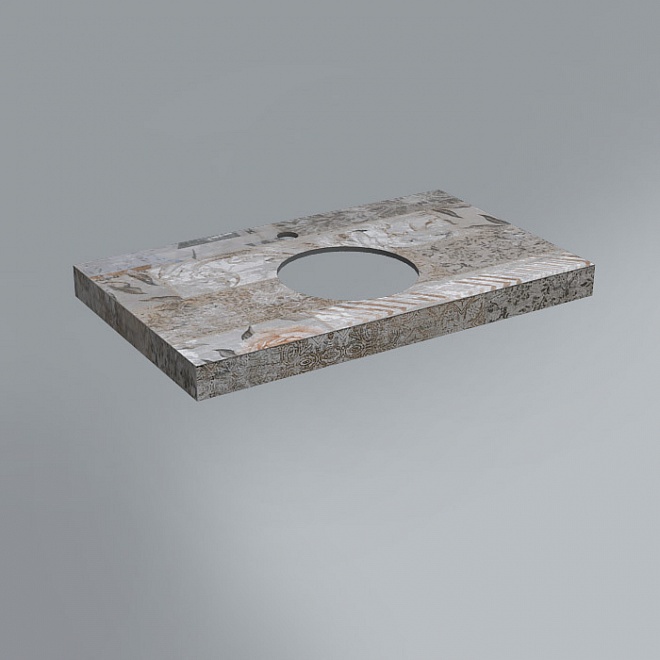 Столешница из керамогранита Арт Вуд 80х48, серая-бежевая (спец. изделие декоративное)