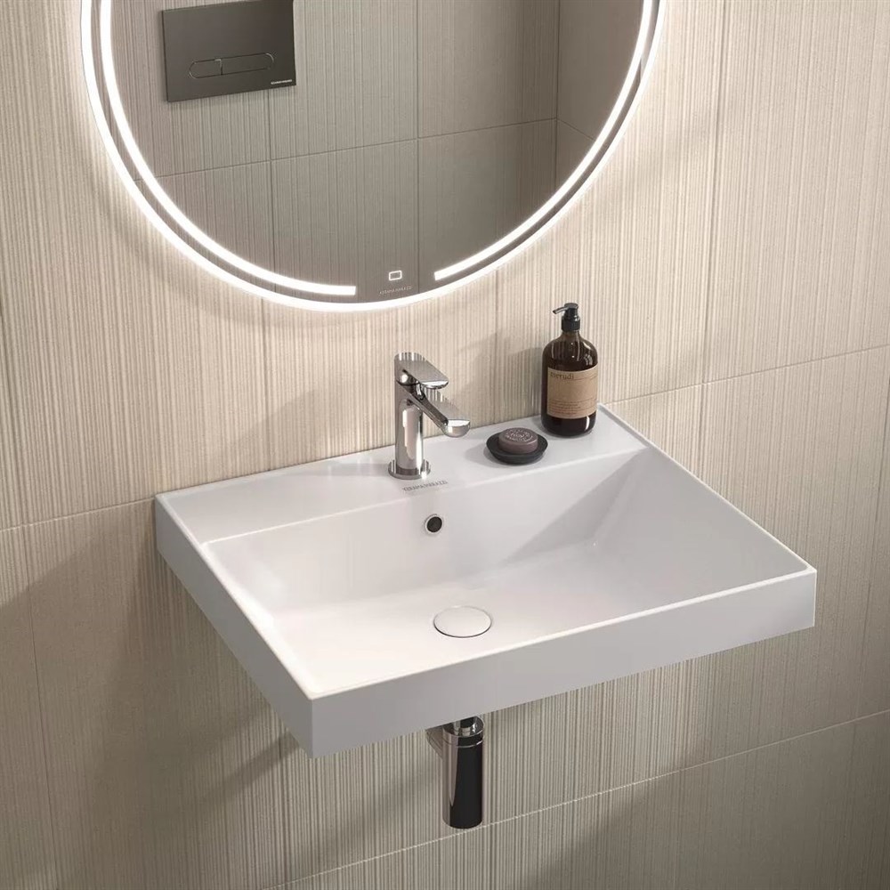 KERAMA MARAZZI CU.wb.60 Раковина CUBO подвесная\мебельная 60, белая глянцевая