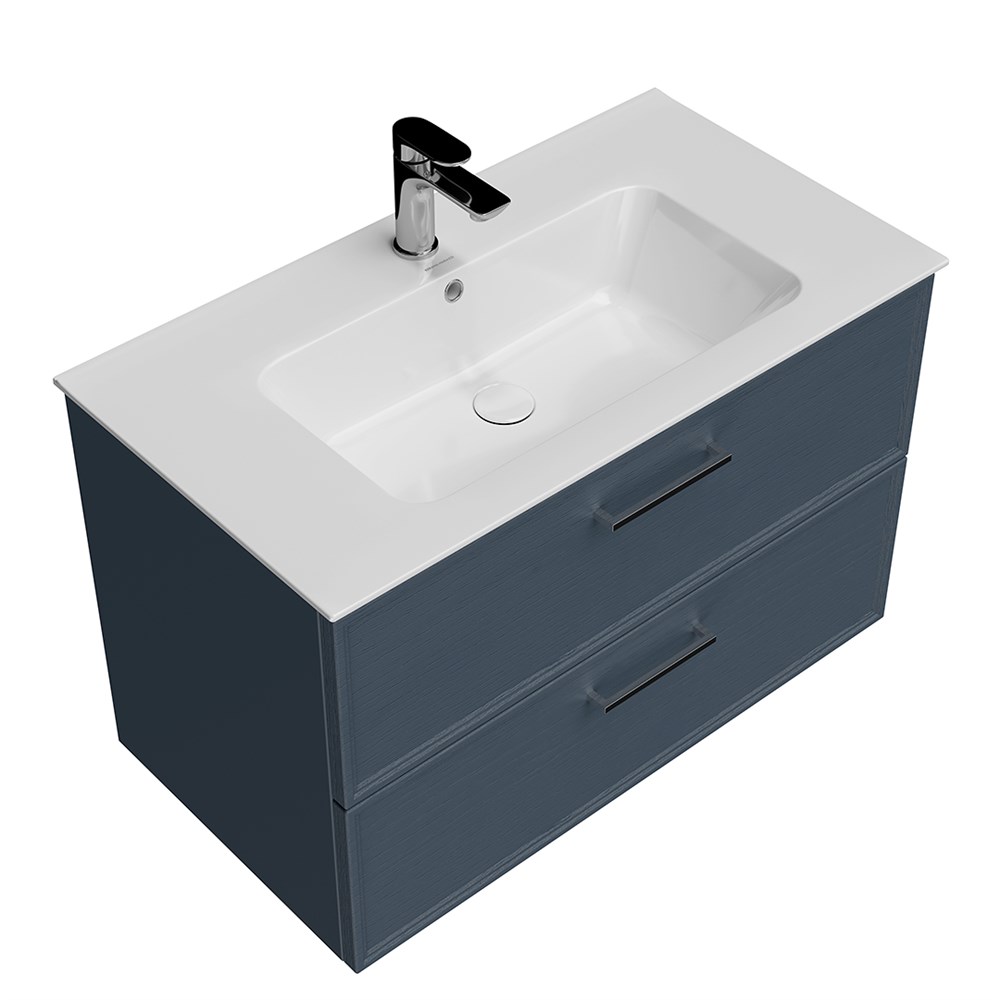 Тумба PIANO Classic подвесная 85, ясень синий матовый