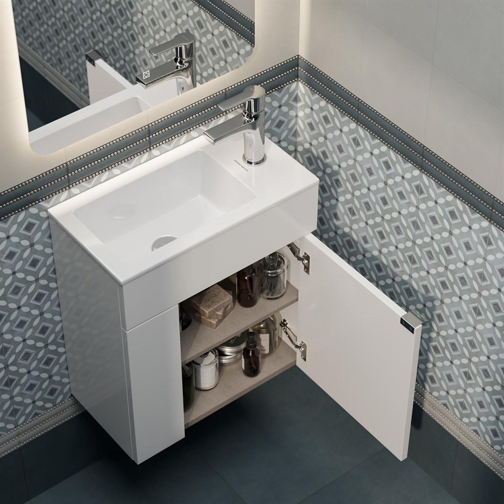 KERAMA MARAZZI LAT.50.1/WHT Тумба LATO подвесная с дверцей 50, белая глянцевая