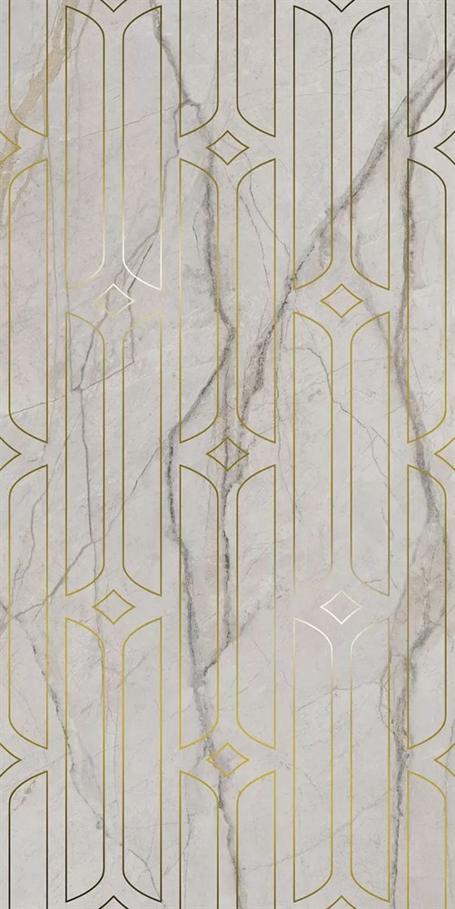 Декор Ифран серый светлый глянцевый обрезной 60x119,5x0,9