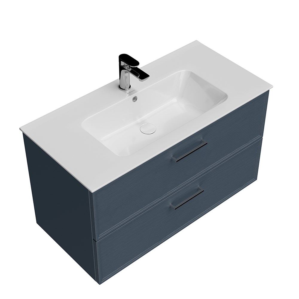 Тумба PIANO Classic подвесная 95, ясень синий матовый