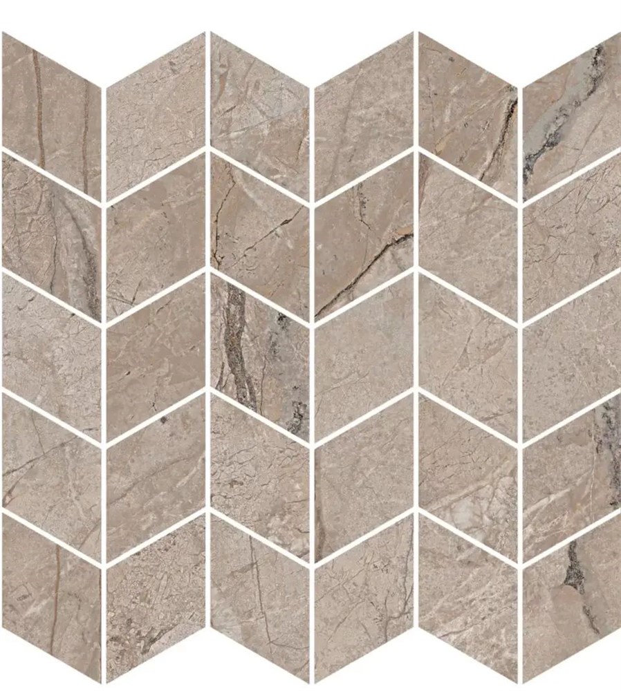 Декор Ифран мозаичный бежевый светлый глянцевый обрезной 30x31,2x0,9