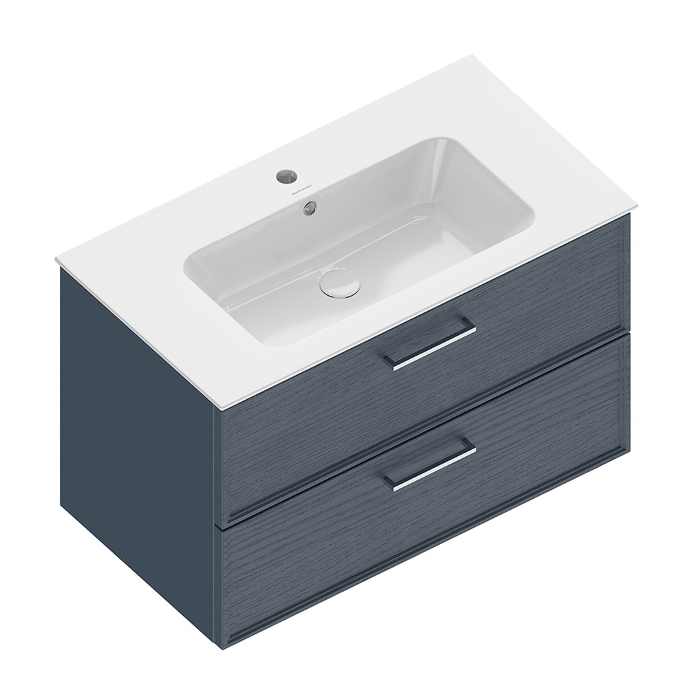 Тумба PIANO Classic подвесная 85, ясень синий матовый