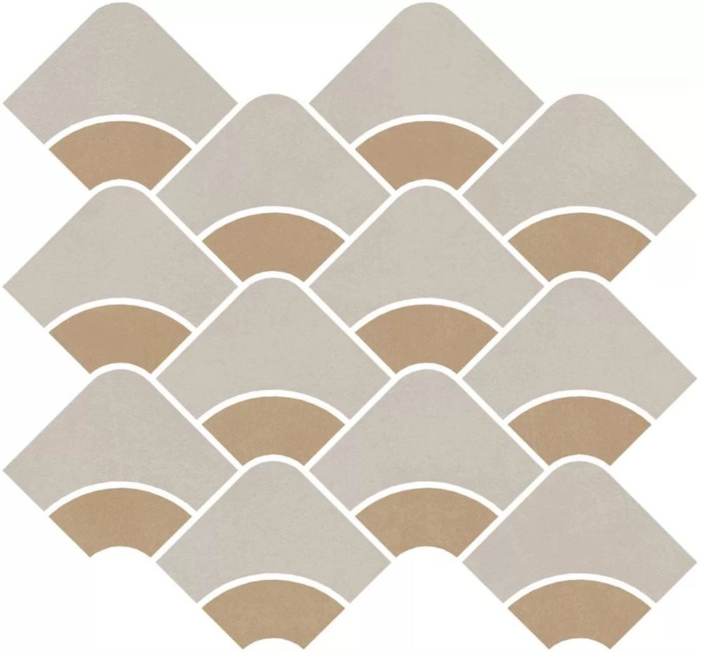 Декор Таделакт наборный бежевый светлый, жёлтый матовый обрезной 30x28x0,9