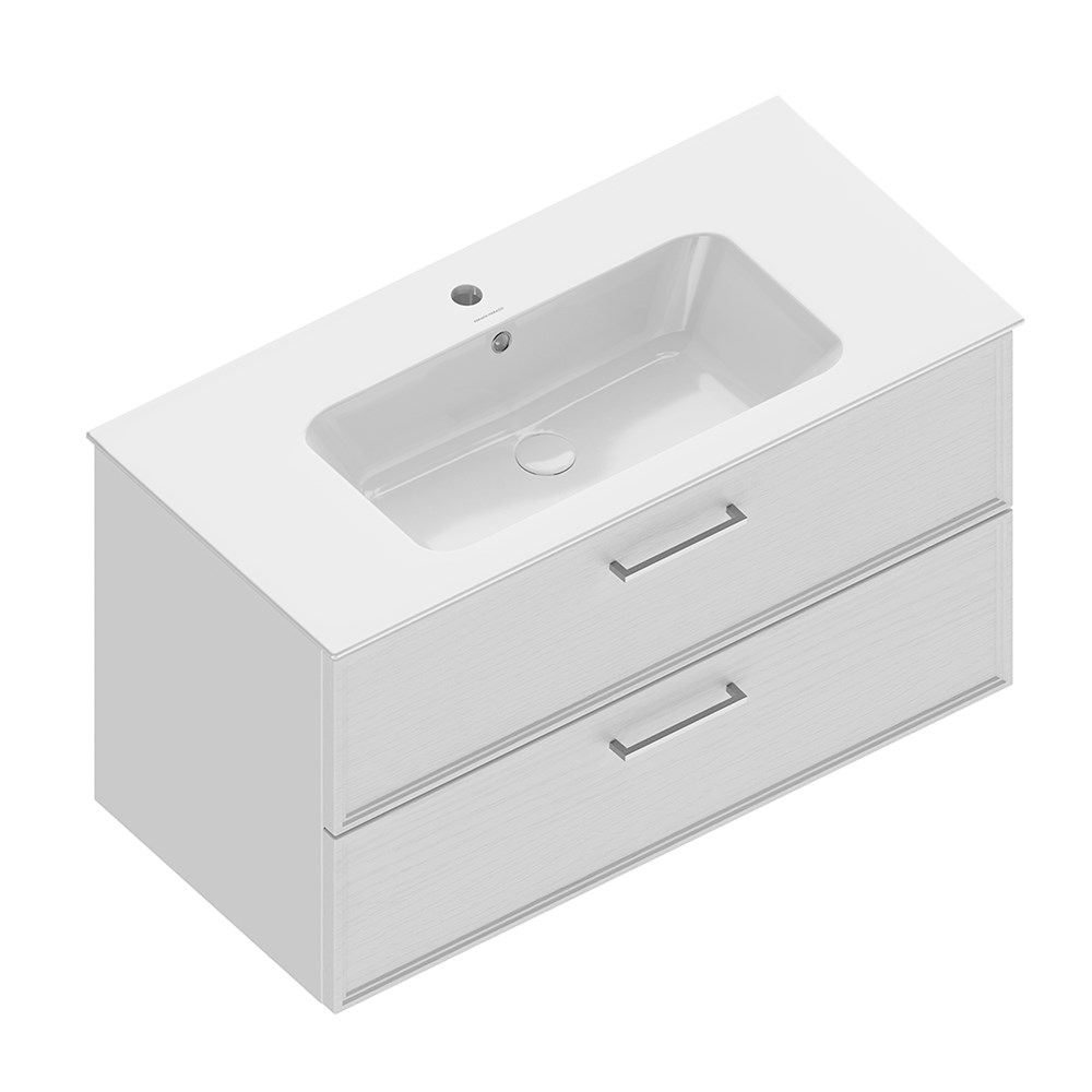 Тумба PIANO Classic подвесная 95, ясень белый матовая