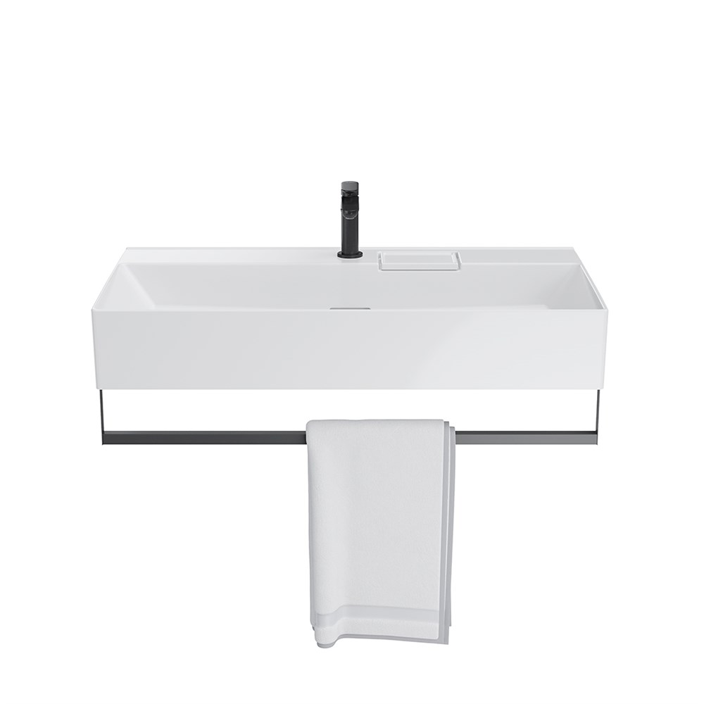 Держатель для полотенец к раковинам LOGICA 90 с крепежом, черный матовый