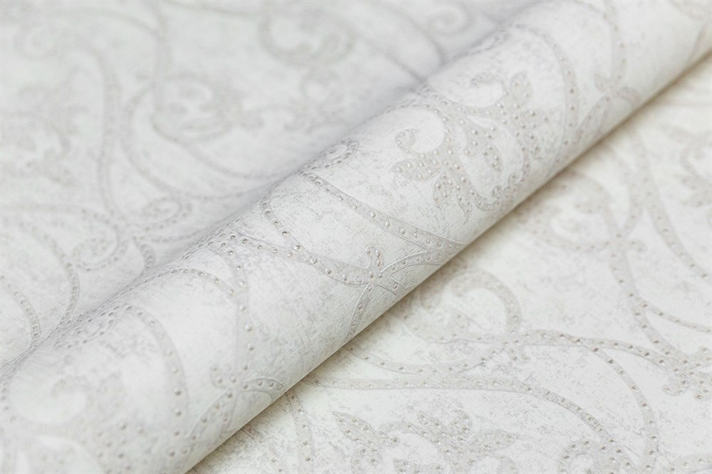 KERAMA MARAZZI KM8101 Обои виниловые Дамаск мотив, белый 1,06х10 (1, Т A) прямая стыковка