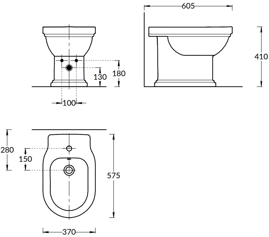 KERAMA MARAZZI PO.bidet.01 Биде POMPEI напольный, белый глянцевый