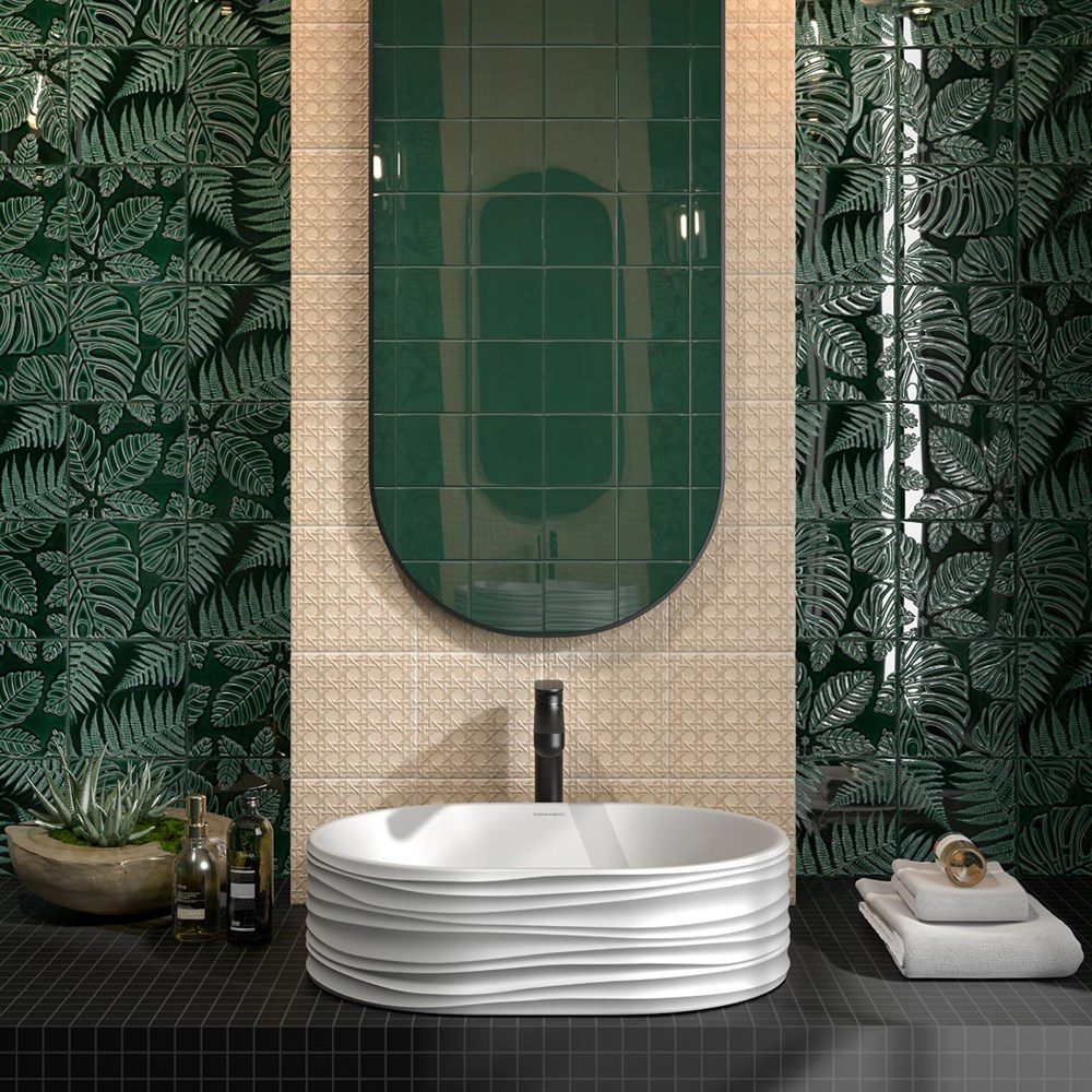 Раковина ARTBASIN Sabbia накладная 50, белая глянцевая