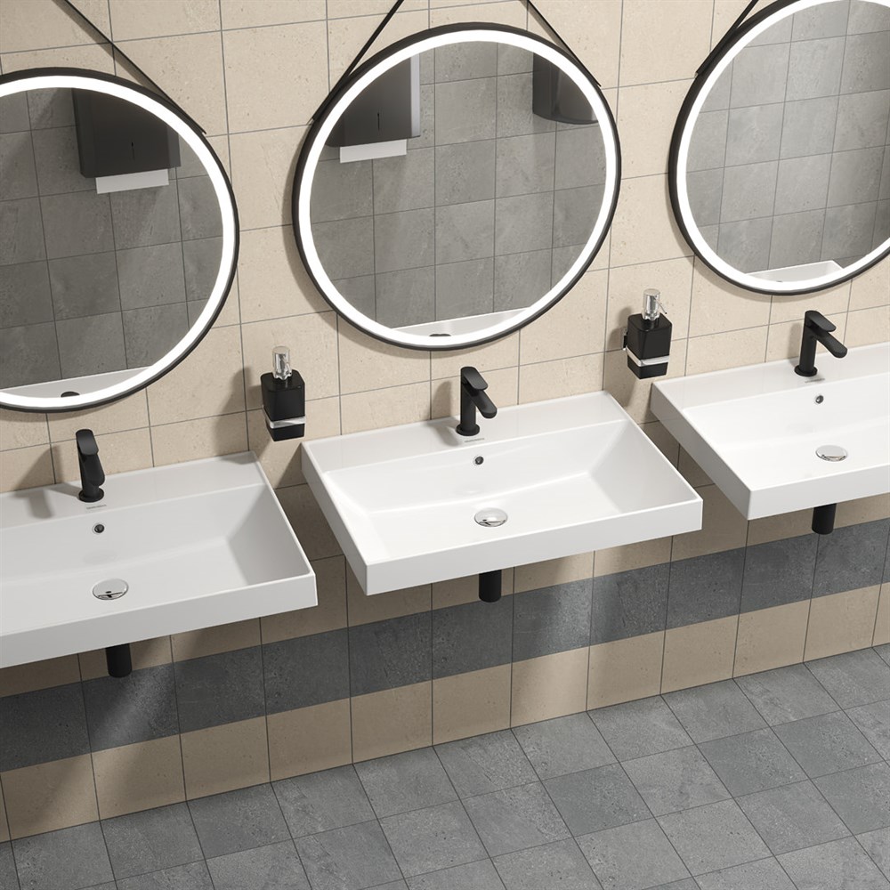 Зеркало CONO круглое 70, черное матовое