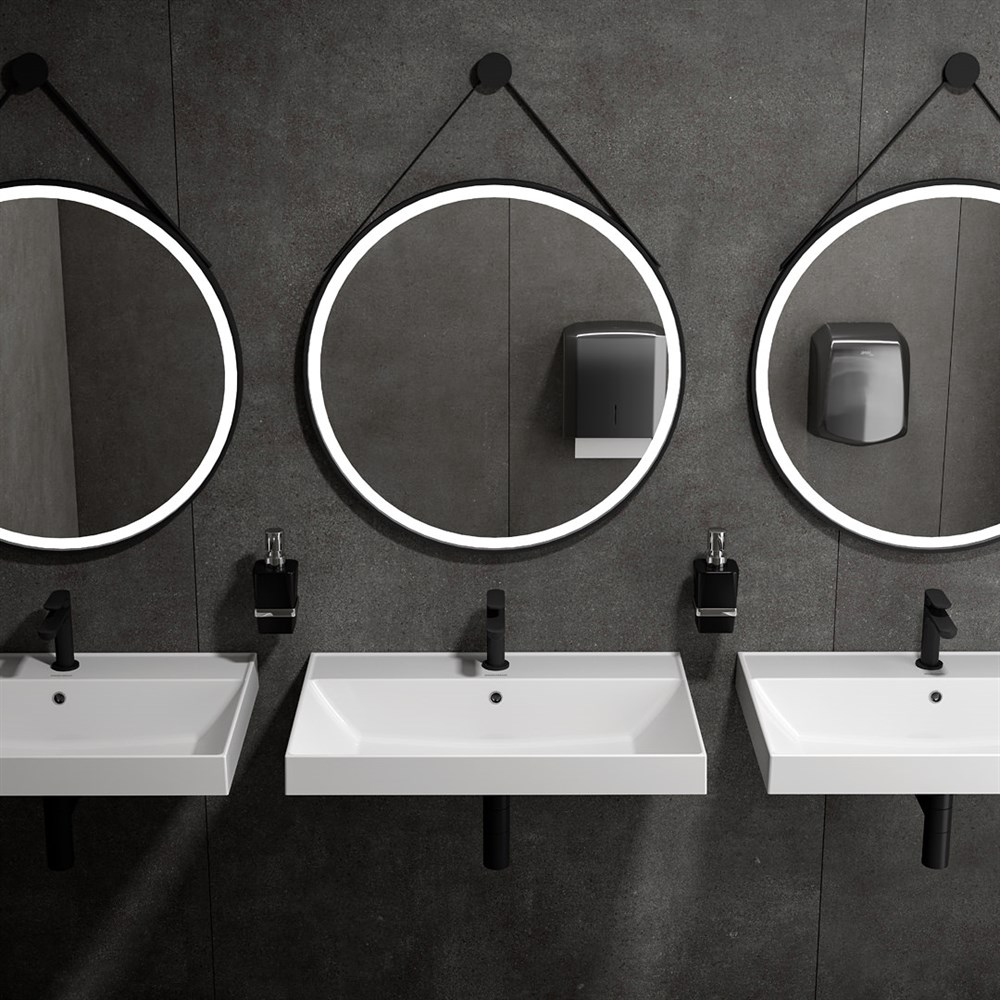 Зеркало CONO круглое 70, черное матовое