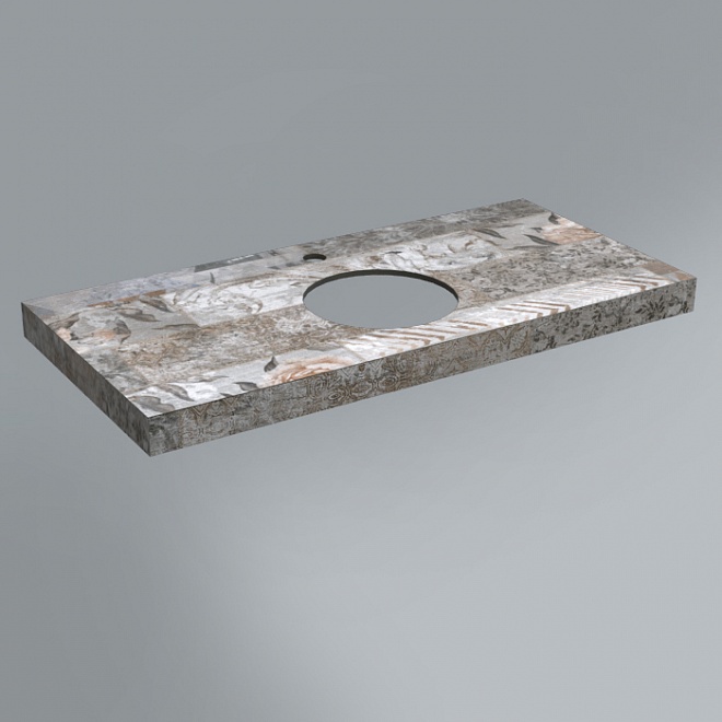 Столешница из керамогранита Арт Вуд 100х48, серая-бежевая (спец. изделие декоративное)