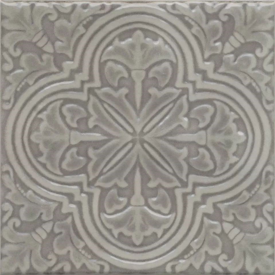 KERAMA MARAZZI KMD3STA006BN Декор Фес серый глянцевый 15x15x0,77