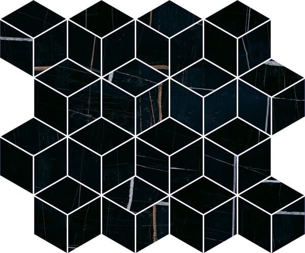 KERAMA MARAZZI T017/14026 Декор Греппи черный мозаичный 45x37,5x10