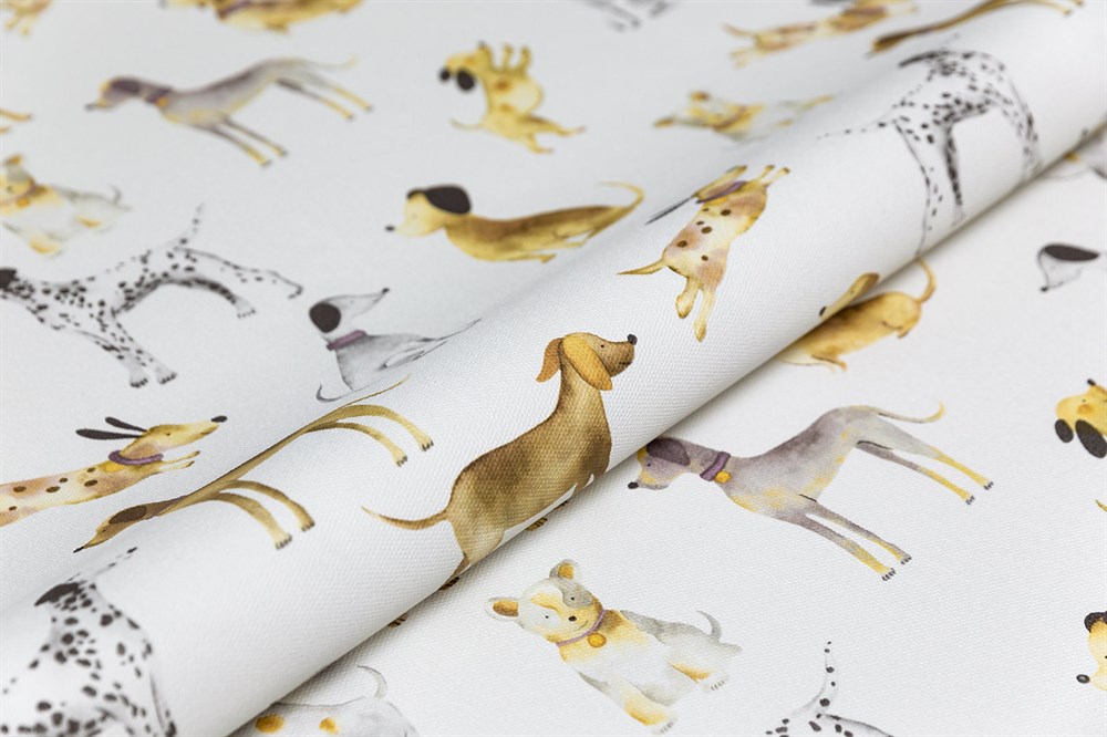 Обои виниловые на флизелиновой основе Уик-энд мотив, серый собачки