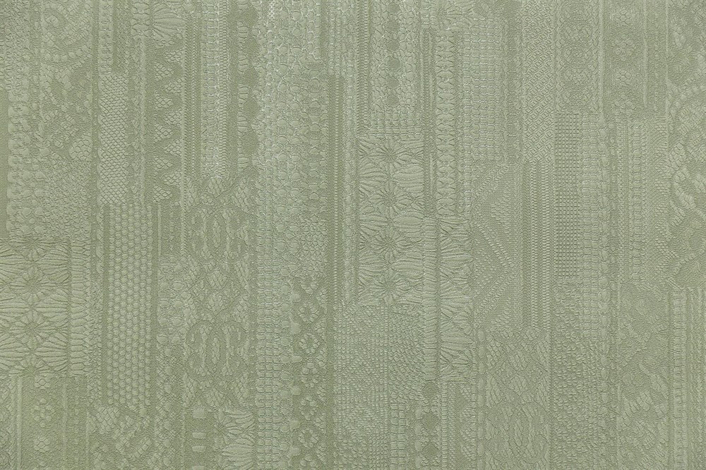 KERAMA MARAZZI KM8207 Обои виниловые Ажур база универсальная,зеленый 1,06х10 (1, Т A) смещённая стыковка