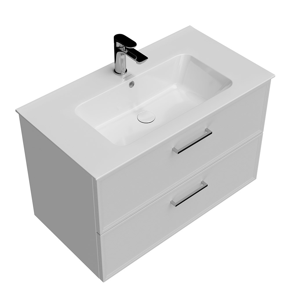 Тумба PIANO Classic подвесная 85, ясень белый матовая