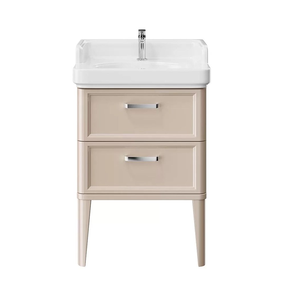 KERAMA MARAZZI PO.M.60.2/CAM Тумба POMPEI напольная с 2 ящиками 60, камео бежевый глянцевый