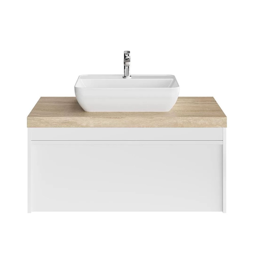 KERAMA MARAZZI MOD.100.1+1/WHT Тумба MODULA подвесная 100 с ящиком 1+1, белая глянцевая