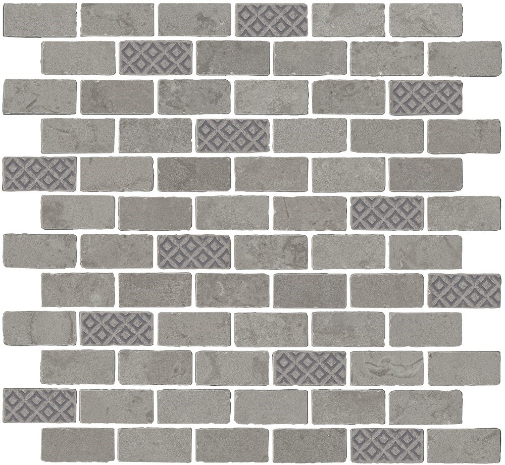 KERAMA MARAZZI MBD011 Декор Про Лаймстоун Антика 3 мозаичный серый матовый 32х30х0,9