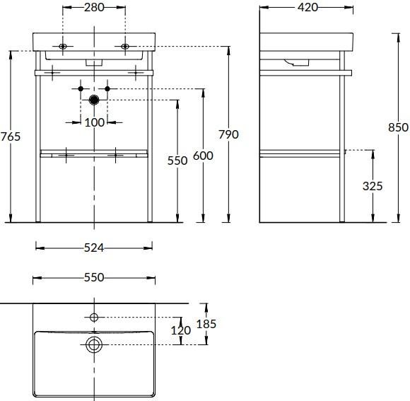 KERAMA MARAZZI PRO.55.01/BLK.M Металлическая структура PRO 55 напольная, черная матовая