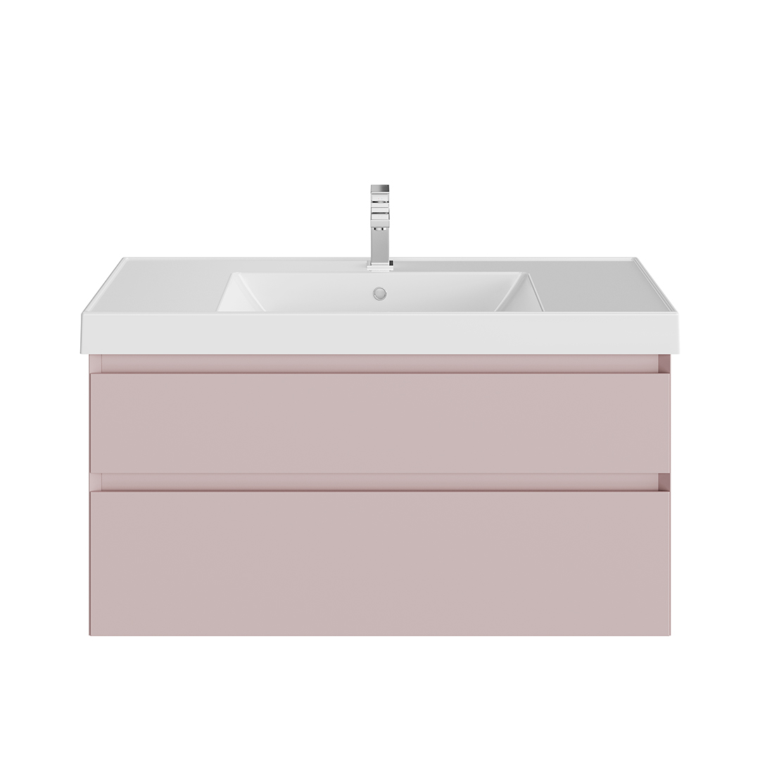 Тумба CUBO подвесная с ящиками 100, мальва матовая