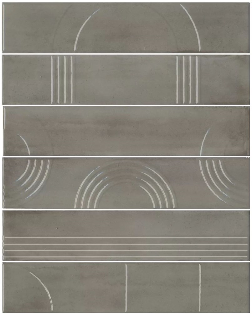 KERAMA MARAZZI KMP3STA004RN6X Панно Мажорель серый глянцевый (из 6 частей 6х28,5) 36x28,5x1