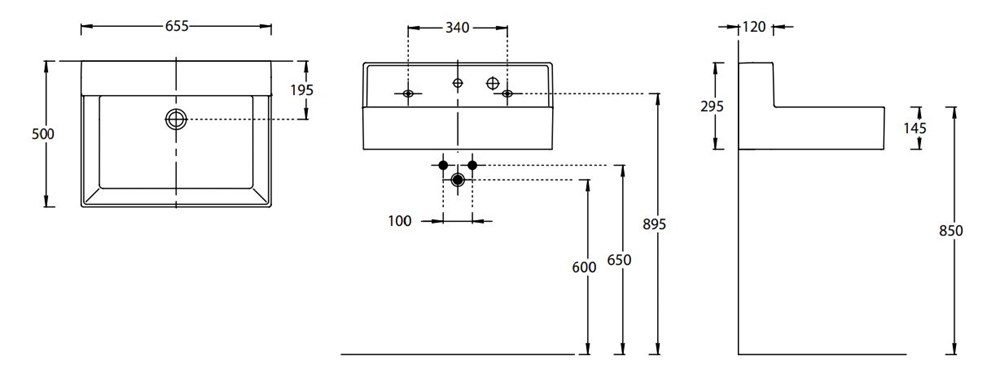 KERAMA MARAZZI LO.M.wb.65 Раковина LOGICA M мебельная\подвесная cо встроенным смесителем 65, белая глянцевая