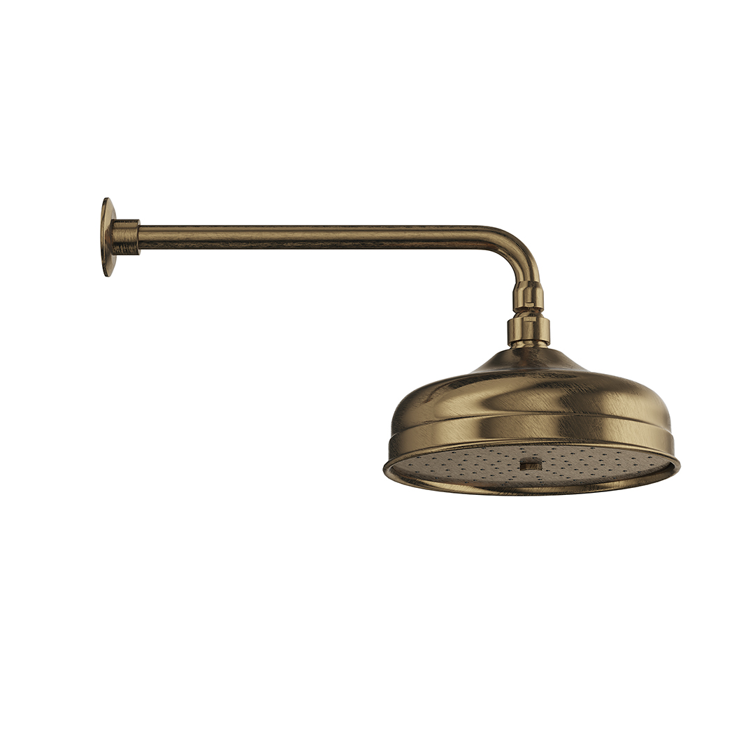 Душевая лейка MUSE «тропический дождь» с кронштейном, потертая бронза