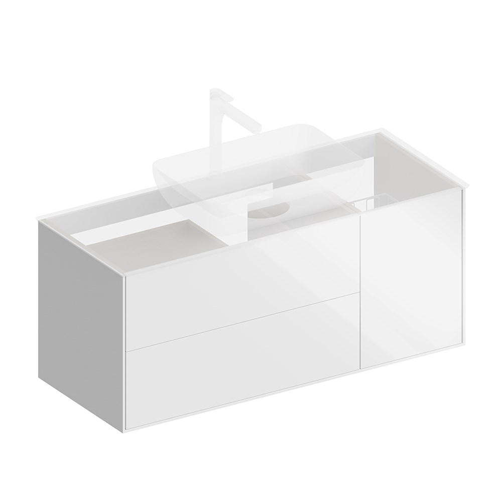 KERAMA MARAZZI PLB.M.120.3/WHT.V Тумба PLAZA Modern подвесная 120, 3 ящика, белая глянцевая