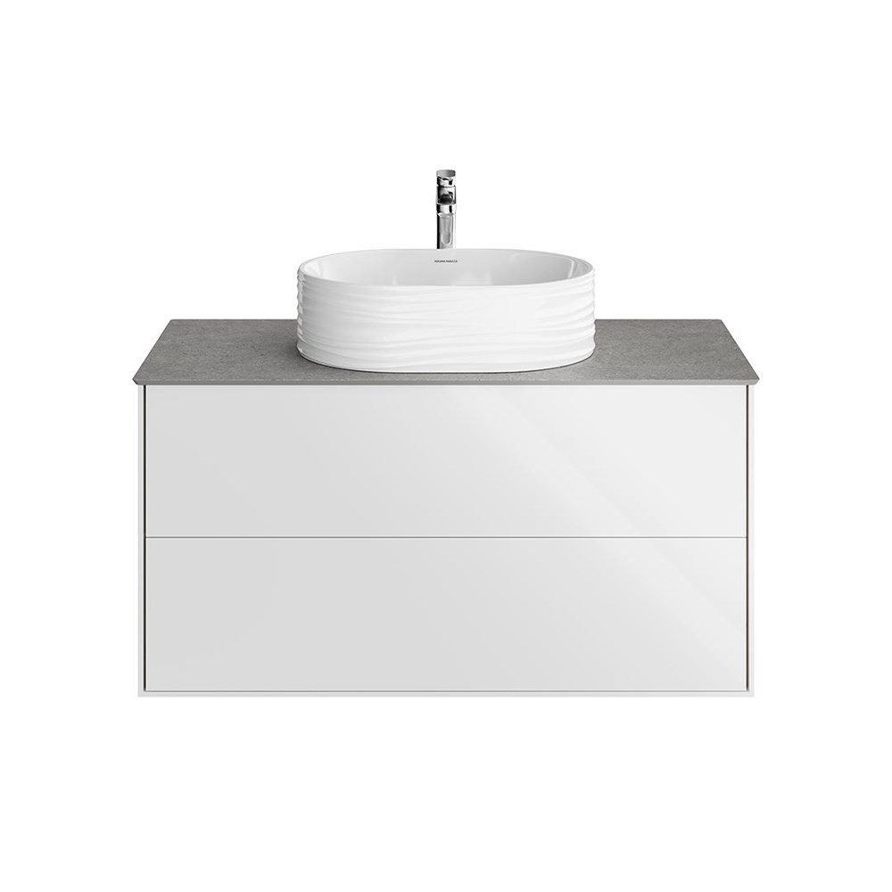 KERAMA MARAZZI PLB.M.100.2/WHT.V Тумба PLAZA Modern подвесная 100, 2 ящика, белая глянцевая