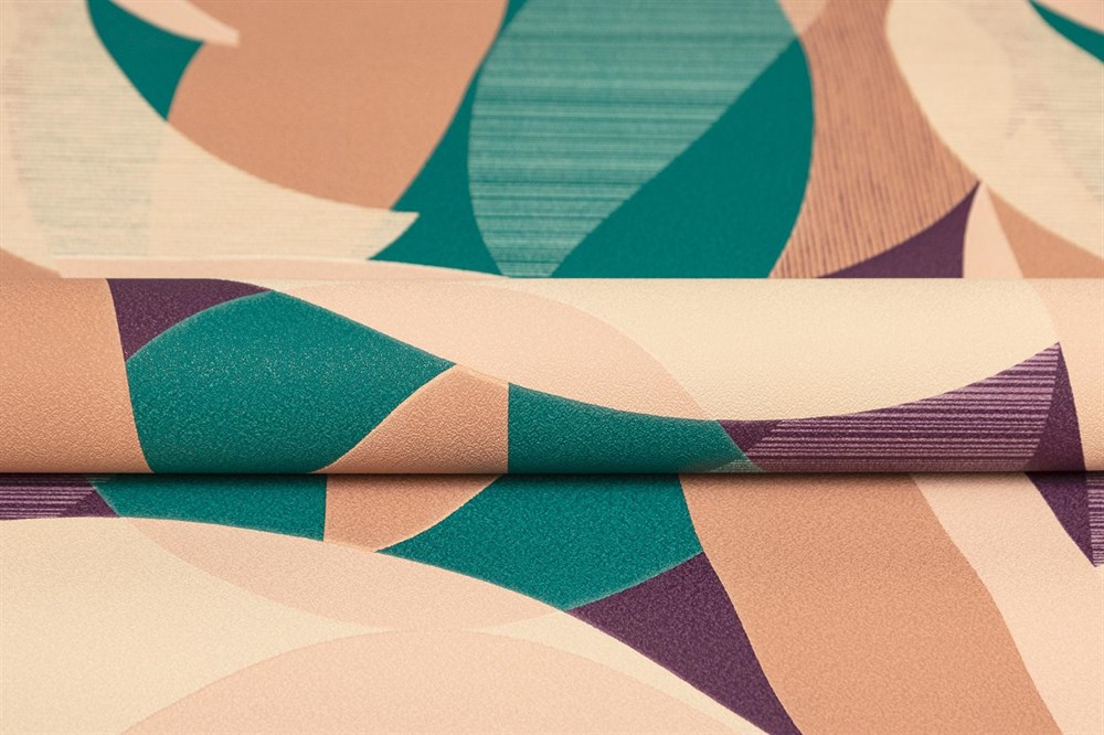 KERAMA MARAZZI KM8506 Обои виниловые Шафран мотив,разноцветный бежевый, листья 1,06х10 (1, Т A) прямая стыковка