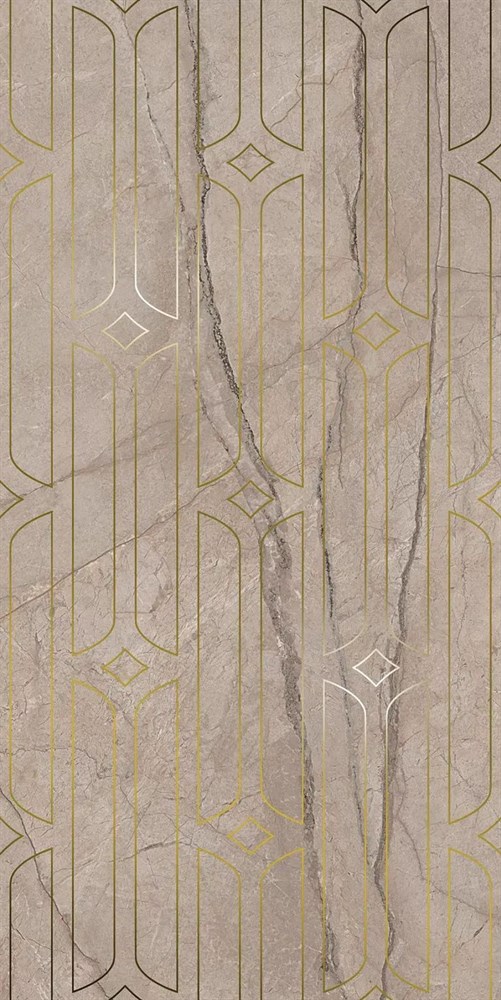 Декор Ифран бежевый светлый глянцевый обрезной 60x119,5x0,9