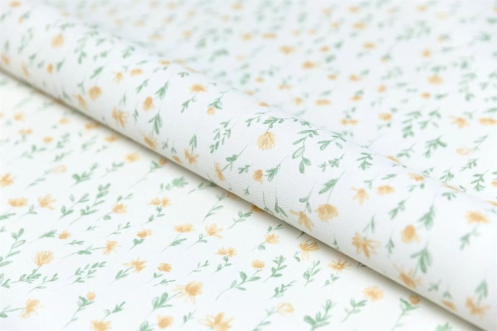 Обои виниловые на флизелиновой основе Уик-энд мотив, жёлто-зелёный цветы