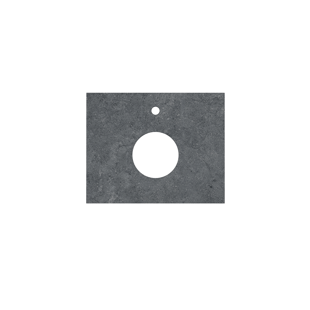 Столешница из керамогранита для накладных раковин, Роверелла 60 см, серый темный натуральный