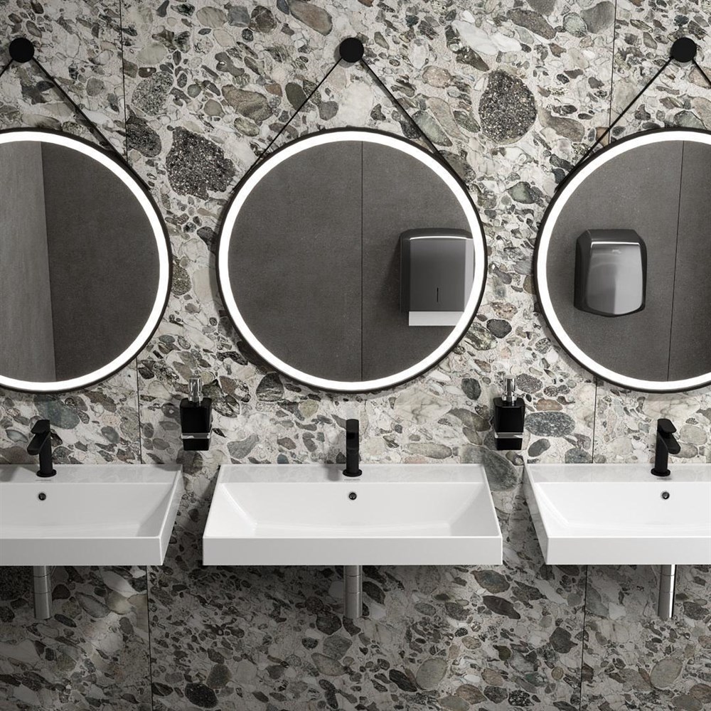 Раковина CUBO подвесная/мебельная 70, белая глянцевая