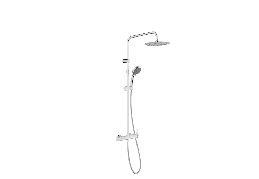 Душевая колонна NOTA на 2 потока с механическим смесителем с  ручным душем на 5 режимов, хром