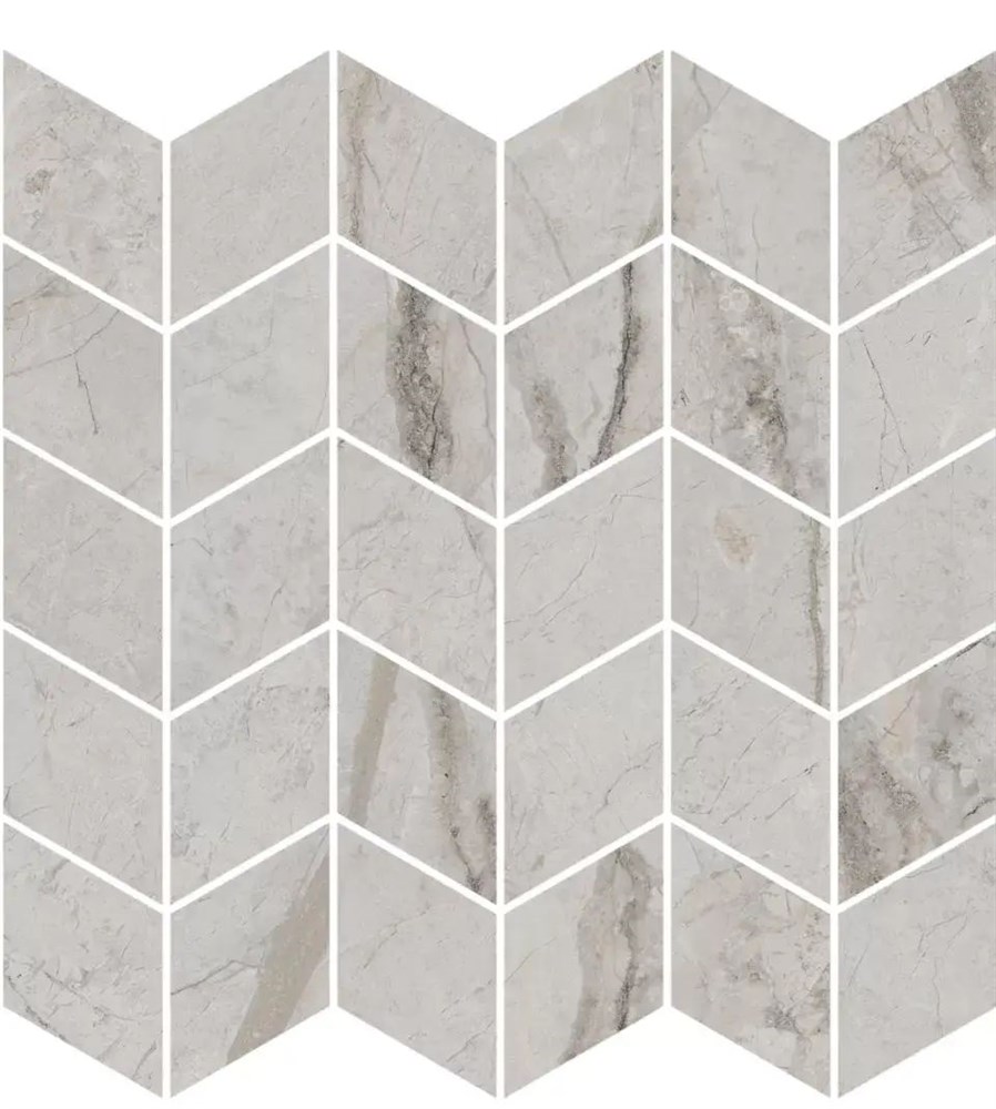 Декор Ифран мозаичный серый светлый глянцевый обрезной 30x31,2x0,9