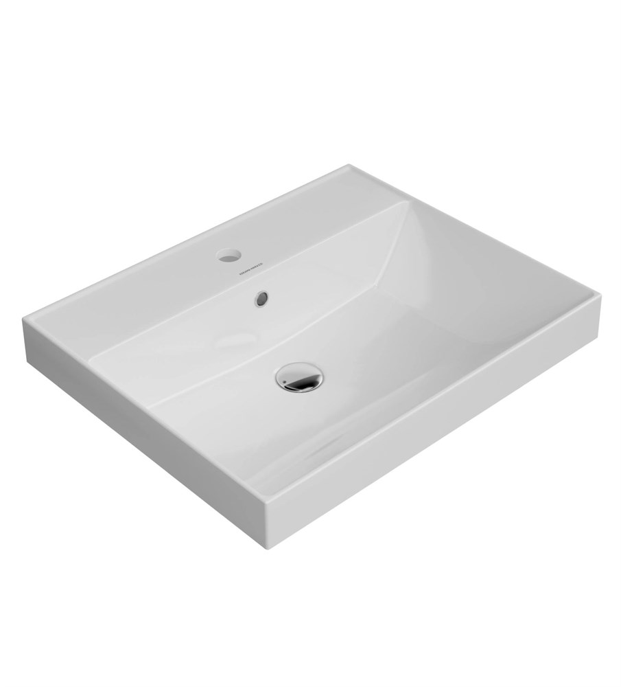 KERAMA MARAZZI CU.wb.60 Раковина CUBO подвесная\мебельная 60, белая глянцевая